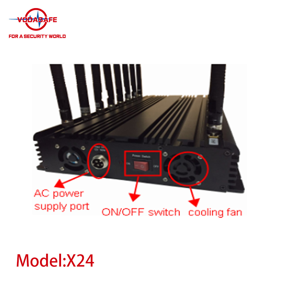 Inhibidor de señales VHF/UHF para teléfonos móviles de escritorio de 24 bandas