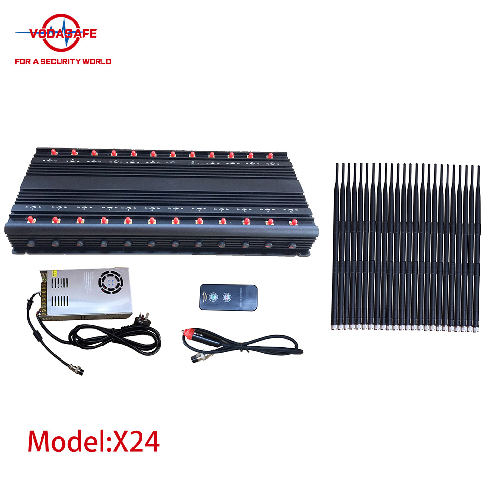 Inhibidor de señales VHF/UHF para teléfonos móviles de escritorio de 24 bandas