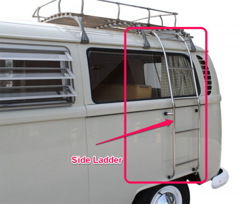 Stainless Steel  Side  Ladder for roof rack for Bus pre 7/1979