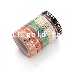 New arrival 16 pieces skinny foil gold slim washi tape wholesale tape