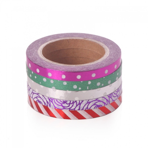 Different Design Sets Foil Gold Washy Tape Color Adhesive Decoration DIT Notebook