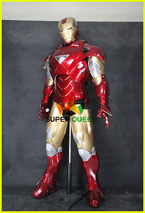 Cosplay Marvel Superheroes Iron Man Mark 6 (VI) Costume with Lights for ...