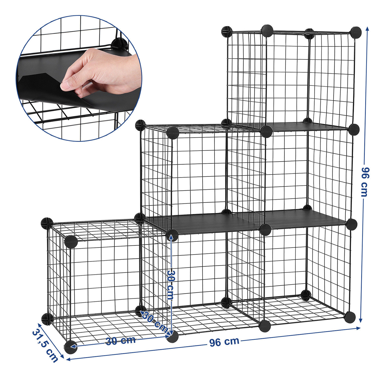 grid shelf Wire mesh storage cabinet shelves 6 folds