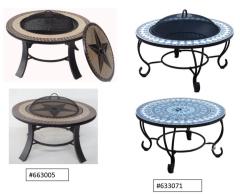 Round steel table fire pit