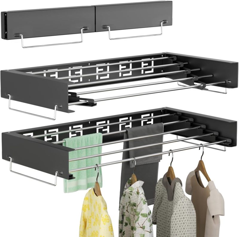Extendable Retractable Wall Mounted Clothes Airer, Clothes Dryer
