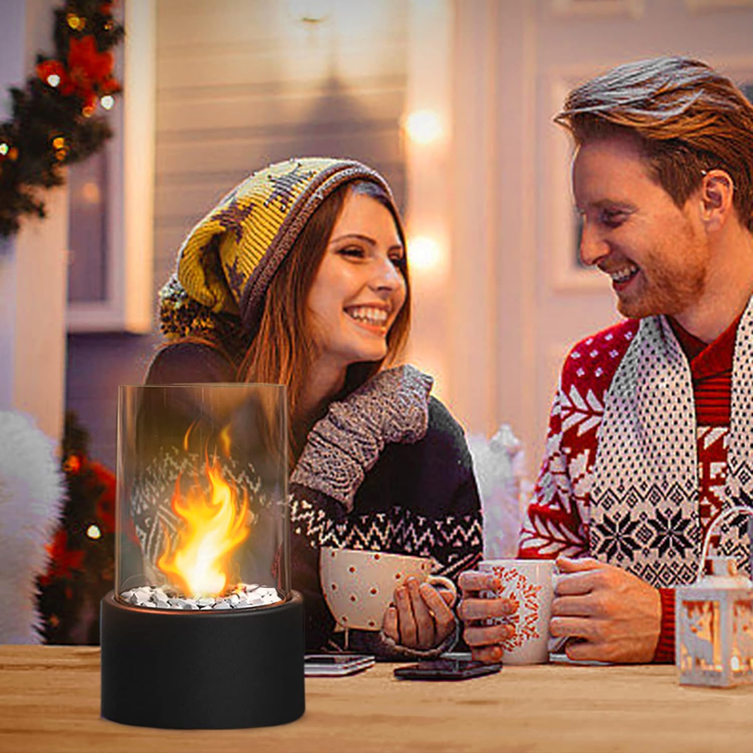 Bio-ethanol Table Fireplace Indoor Outdoor Table Garden Decoration