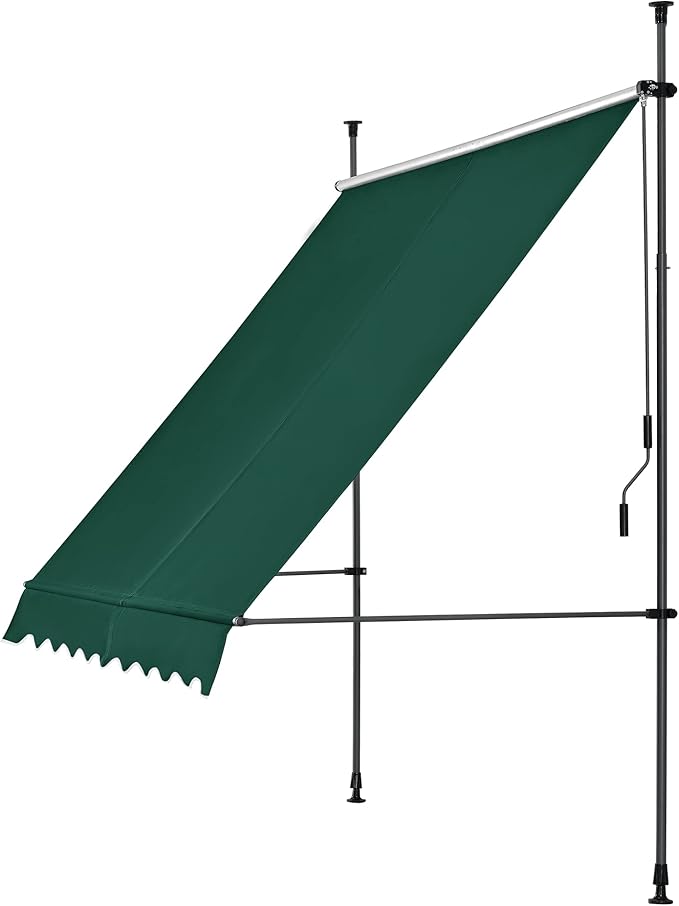 Balcony Awning Stem Awning with Hand Crank Height Adjustable UV-Resistant