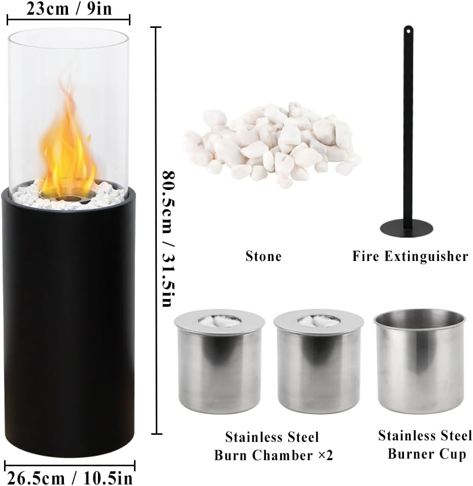 Freestanding Fire Bowl Pot Clean Burning Fireplace Bio Ethanol Fireplace