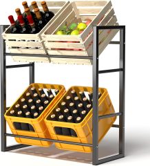 Double layer Drinks Crate Rack, Drinks Crate Rack, Adjustable Feet