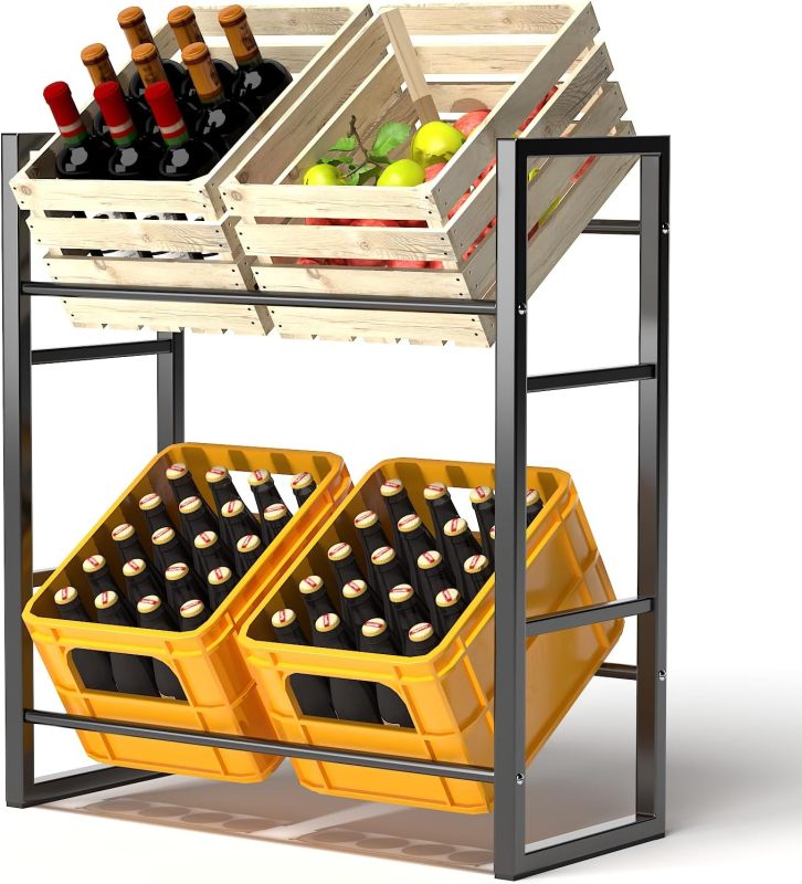 Double layer Drinks Crate Rack, Drinks Crate Rack, Adjustable Feet