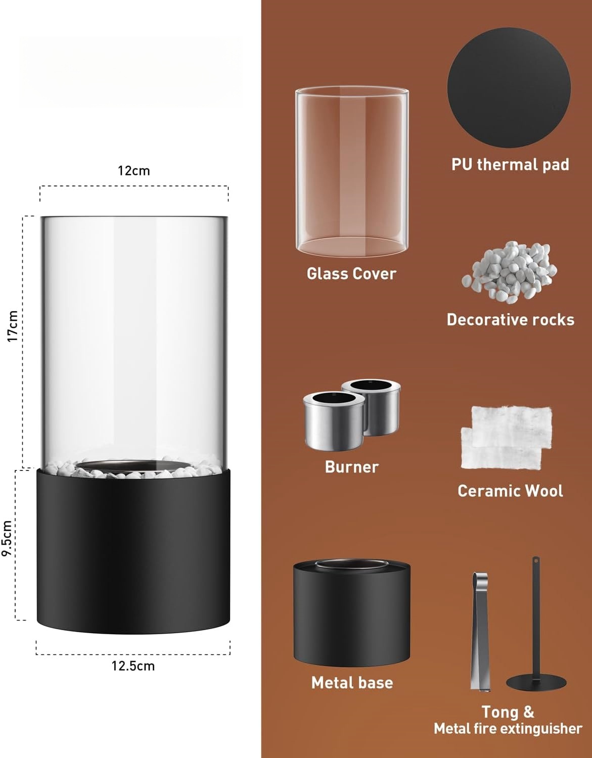 Bio-ethanol Table Fireplace Table Fire with PU Longer Burning Time