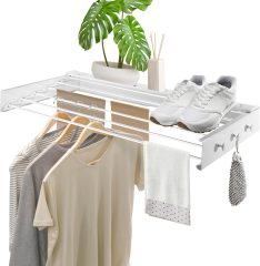 Foldable Upgrade Knob Hooks Wall-Mounted Clothes Airer