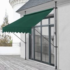 Balcony Awning Stem Awning with Hand Crank Height Adjustable UV-Resistant