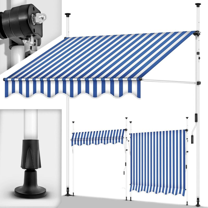 Clamp Awning Balcony Awning Sun Protection Awning Hand Crank Without Drilling