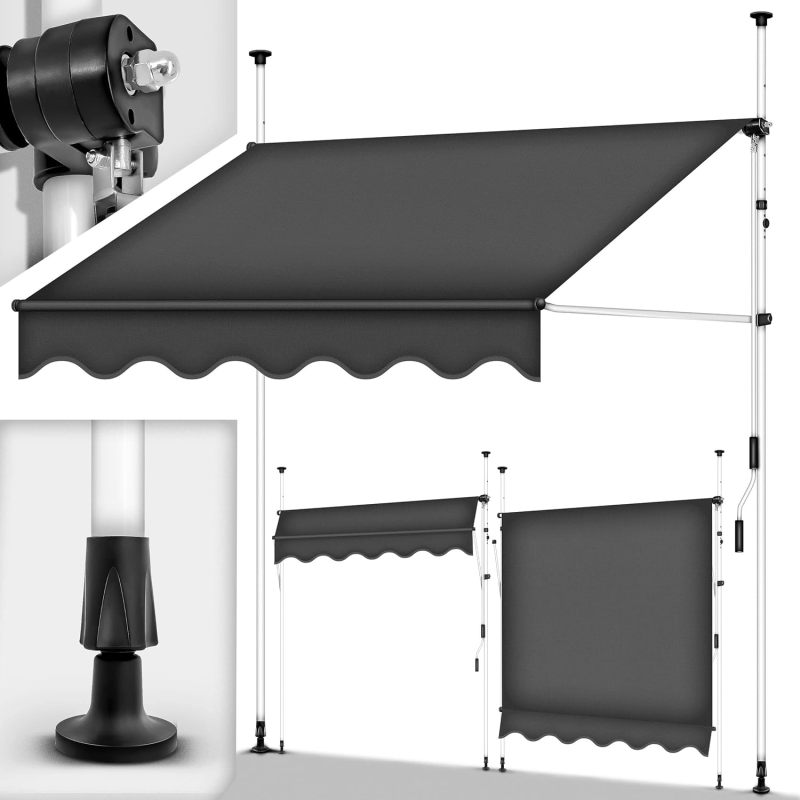 Clamp Awning Balcony Awning Sun Protection Awning Hand Crank Without Drilling