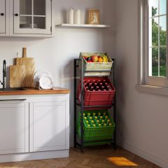 Three-layer Drinks Crate Rack, Drinks Crate Rack, Adjustable Feet