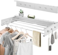 Foldable Upgrade Knob Hooks Wall-Mounted Clothes Airer