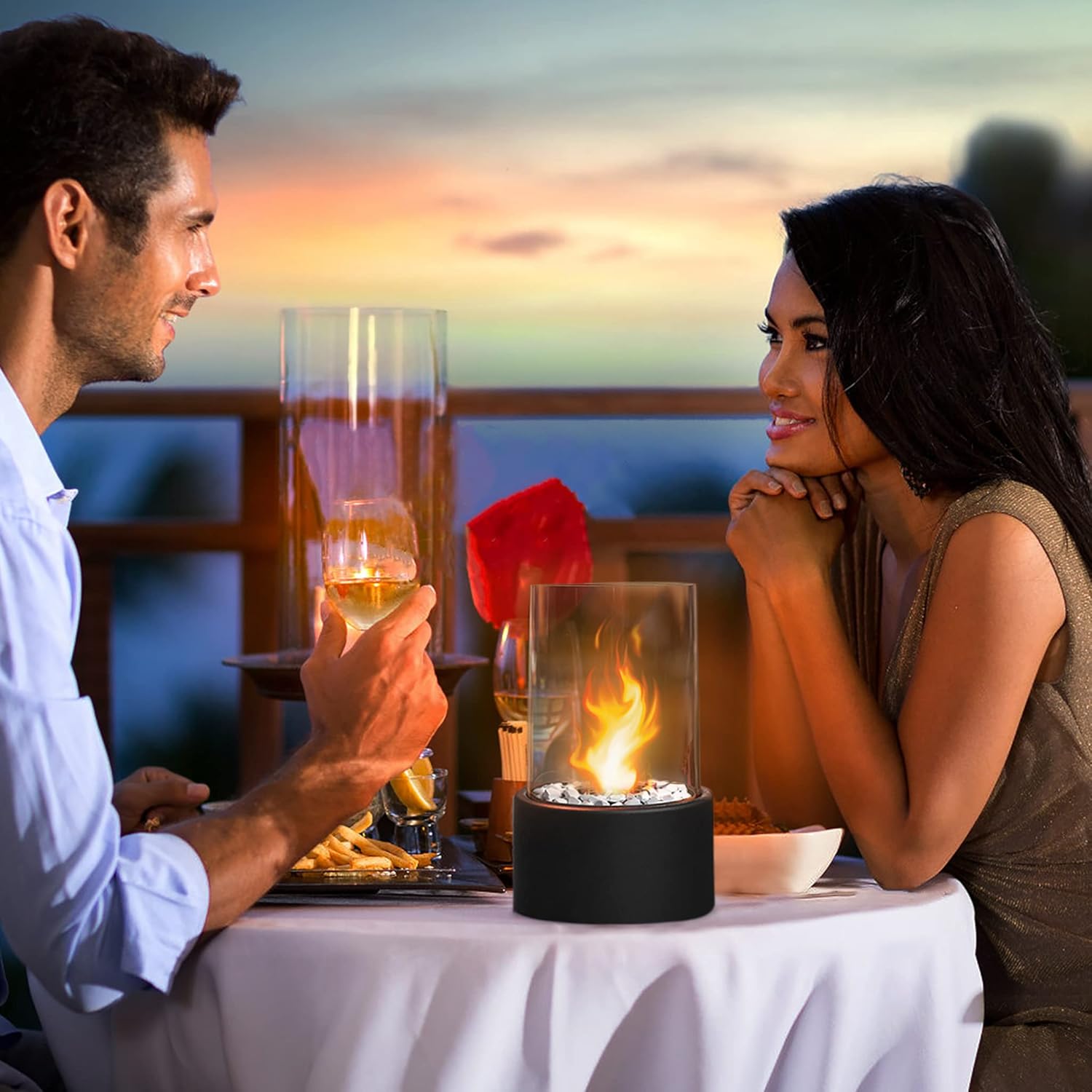 Bio-ethanol Table Fireplace Indoor Outdoor Table Garden Decoration