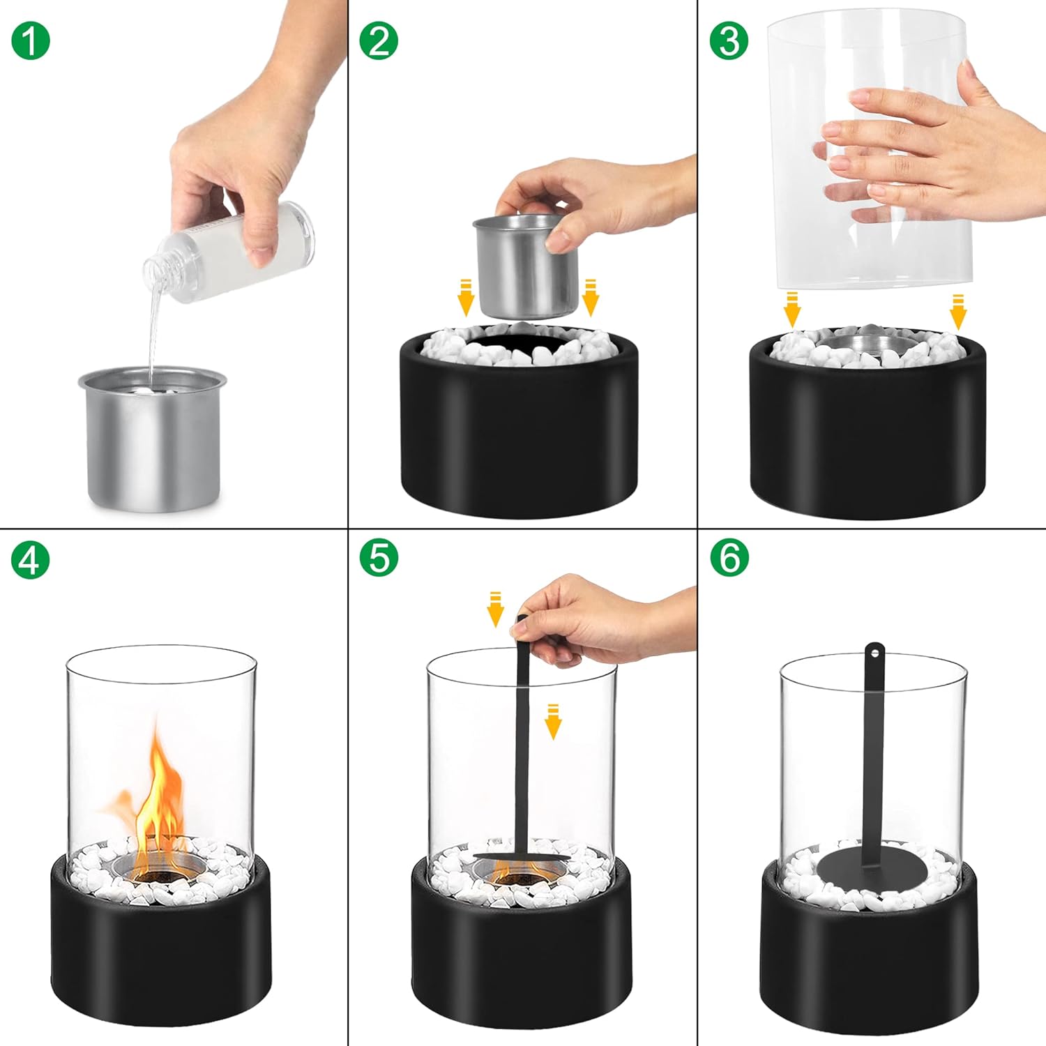 Bio-ethanol Table Fireplace Indoor Outdoor Table Garden Decoration