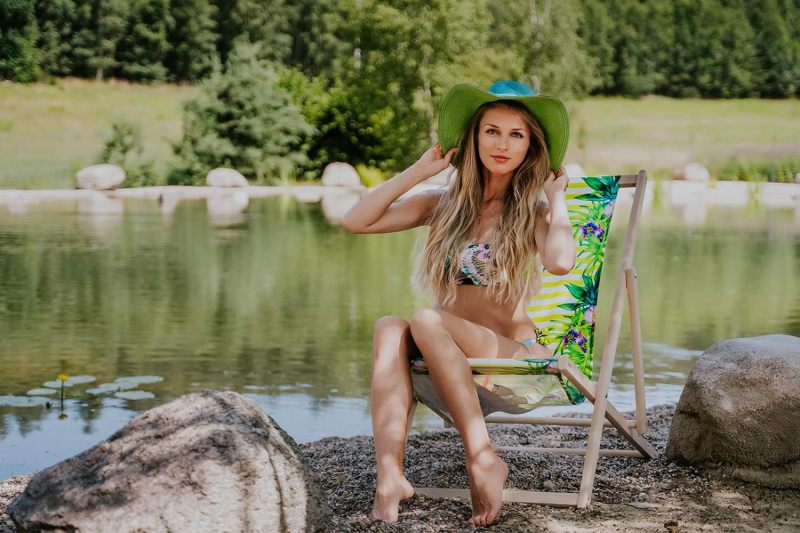 Customized Pattern Deck Chair,Folding Wooden Garden Lounger