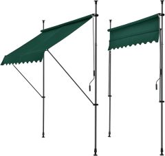Balcony Awning Stem Awning with Hand Crank Height Adjustable UV-Resistant
