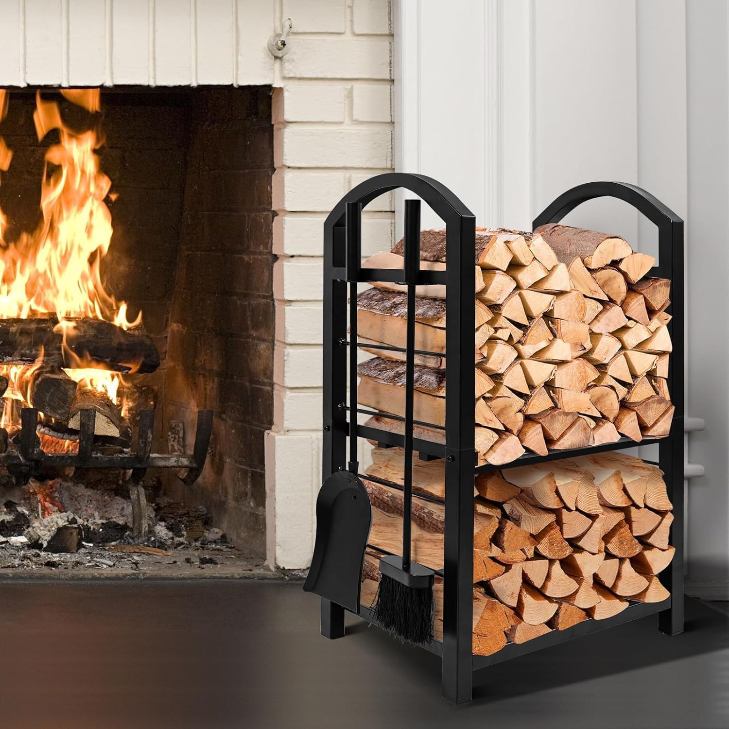 Firewood Holder Wood Rack for Fireplace Stove