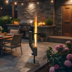 Patio Heater, Wood Pellets Stove - Pellet Fire Pit for Outdoor - Smokeless Flame Garden Fire Pit
