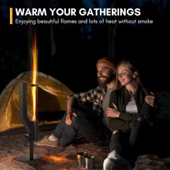 Patio Heater, Wood Pellets Stove - Pellet Fire Pit for Outdoor - Smokeless Flame Garden Fire Pit