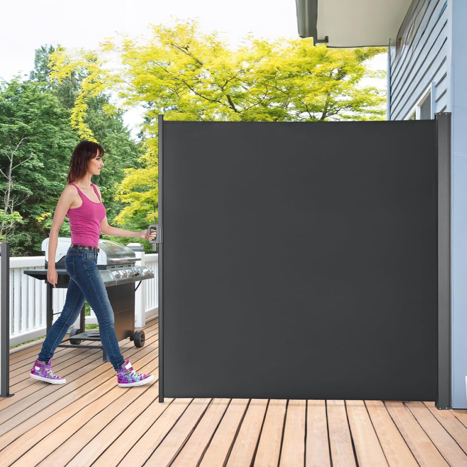 Side Awning Waterproof UV-Resistant Sun Protection Privacy Screen for Deck Porch Garden