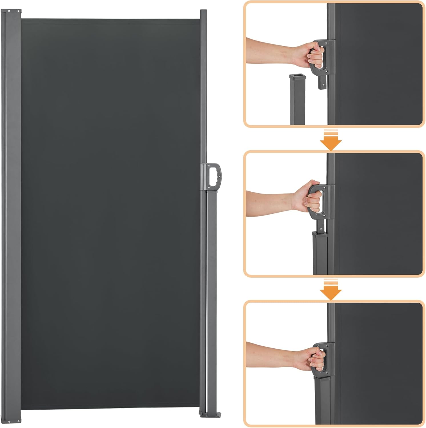 Side Awning Waterproof UV-Resistant Sun Protection Privacy Screen for Deck Porch Garden