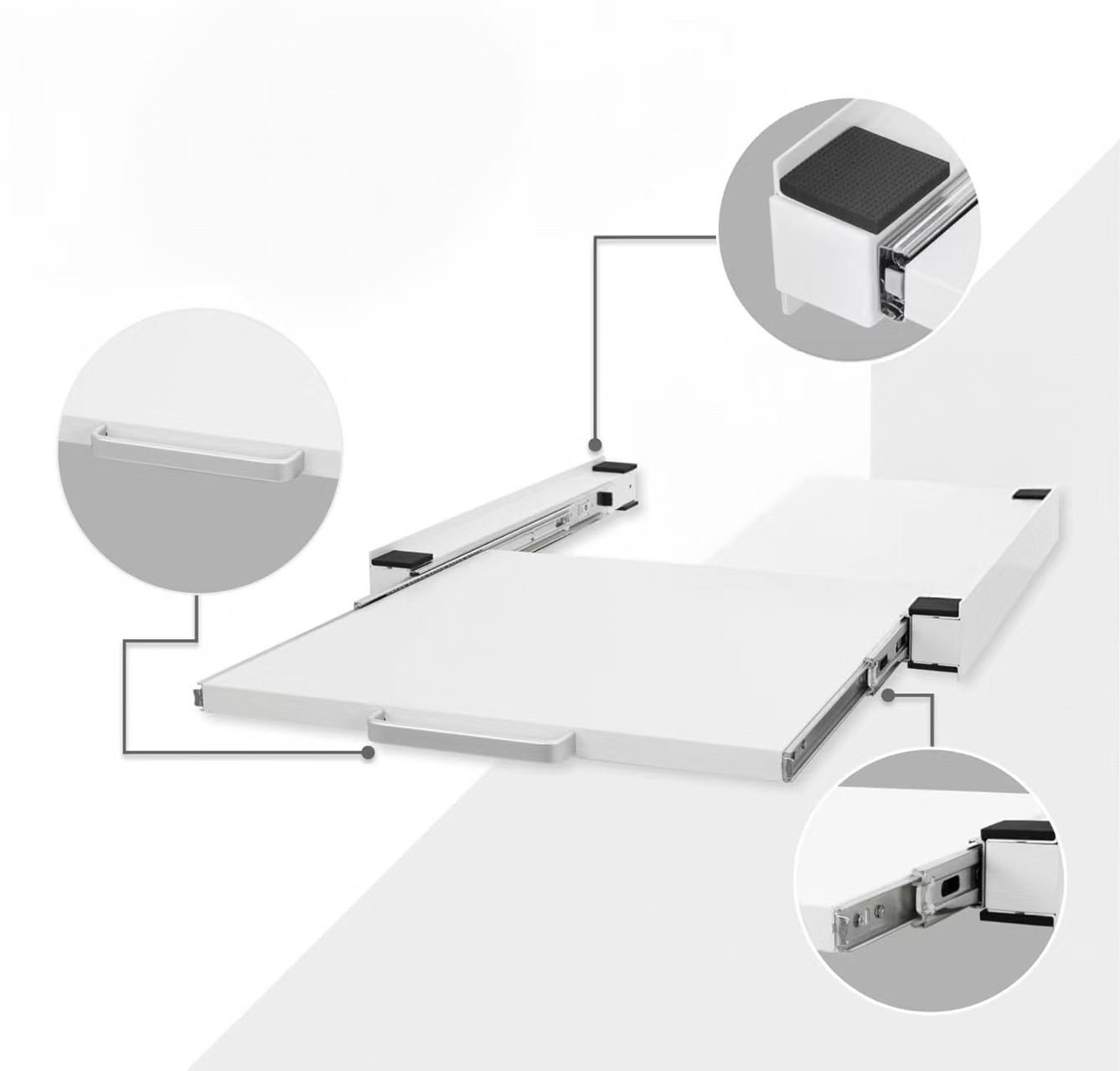 Intermediate Frame White Washing Machine Stacking Kitwith Pull-Out Plate for Washing Machine and Dryer