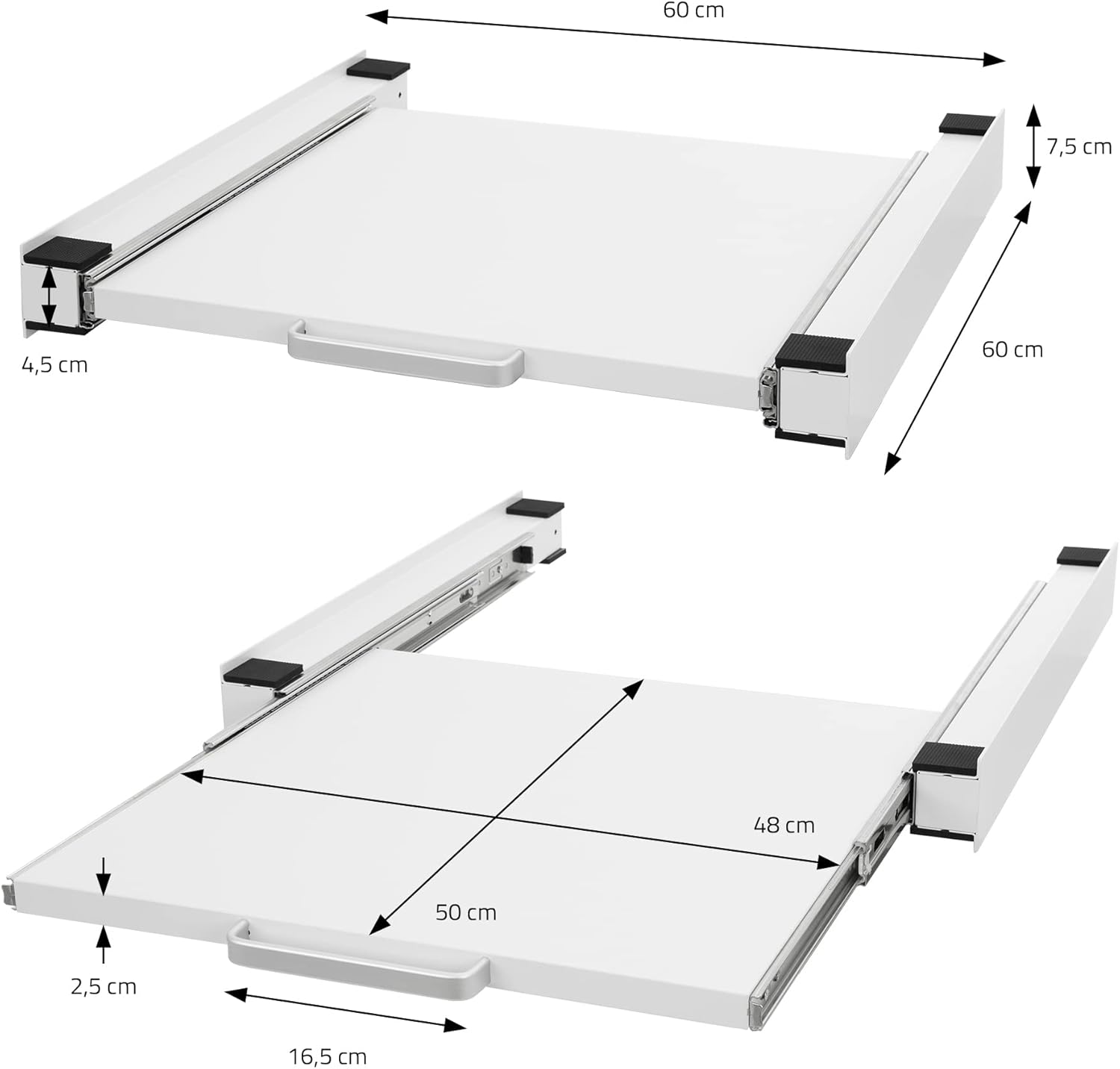 Intermediate Frame White Washing Machine Stacking Kitwith Pull-Out Plate for Washing Machine and Dryer