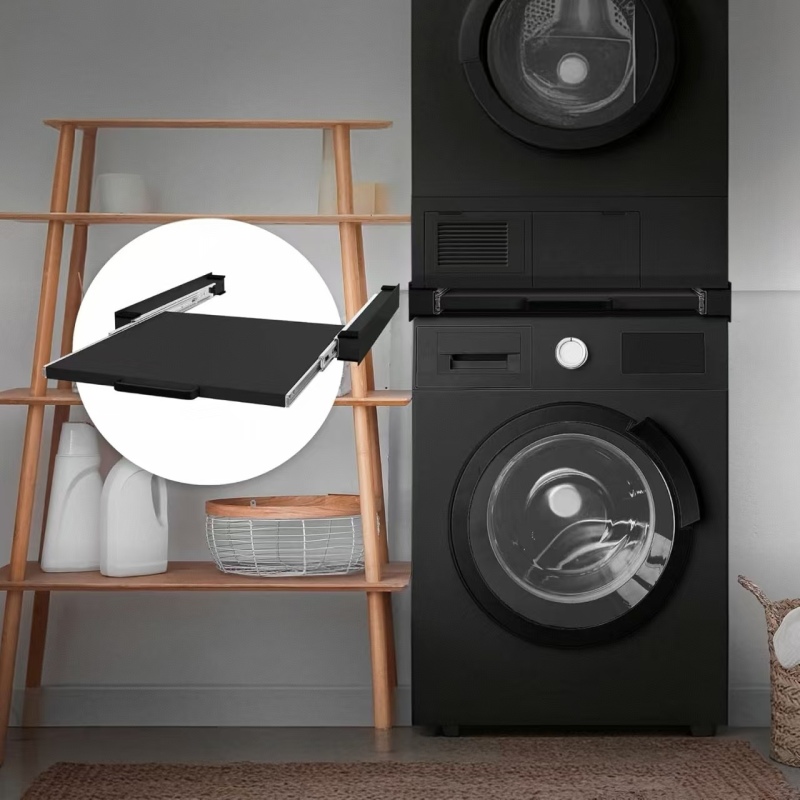 Universal Washing Machine Stacking kit for Washing Machine and Dryer,Black Washing Machine Connection Frame Kit