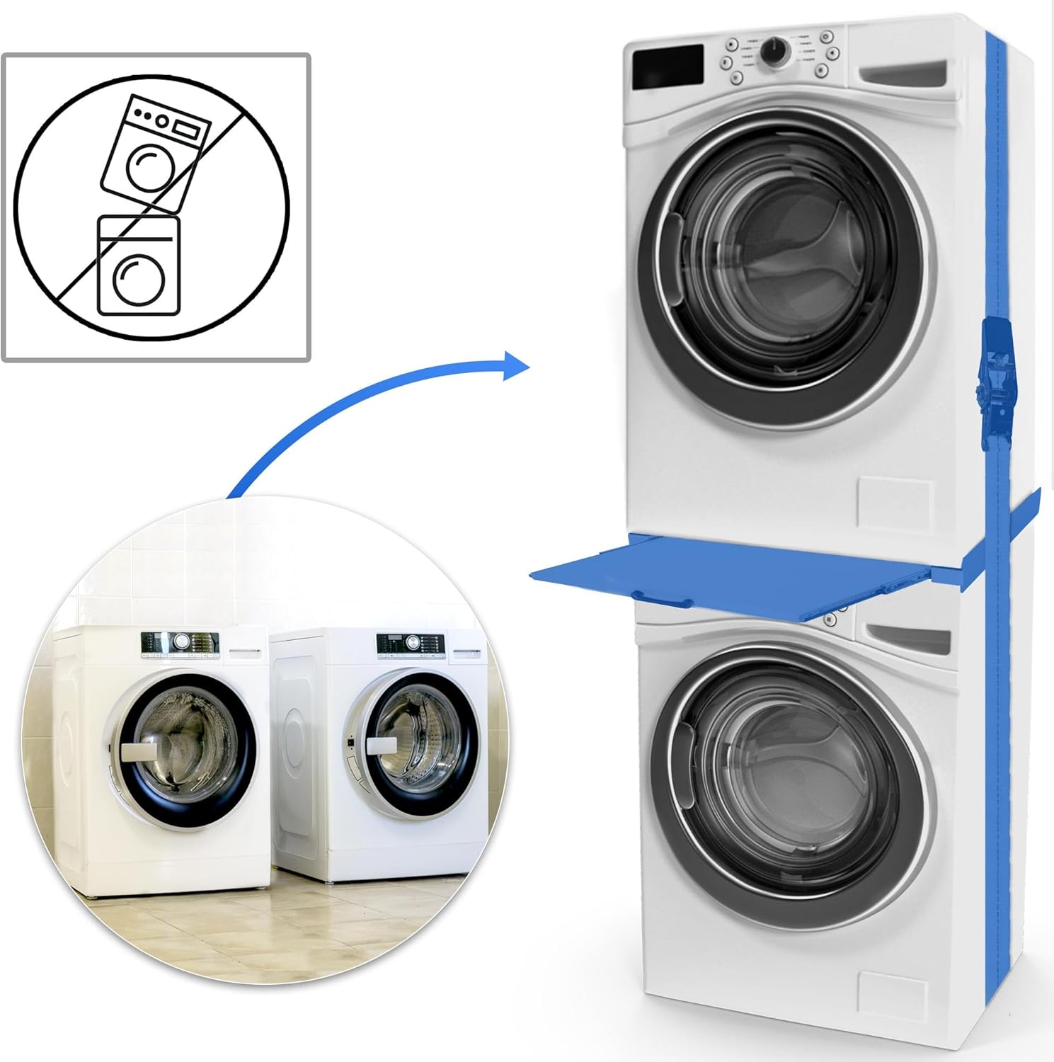 Connection Frame for Washing Machine and Dryer, Universal Intermediate Frame, Washing Machine Stacking kit
