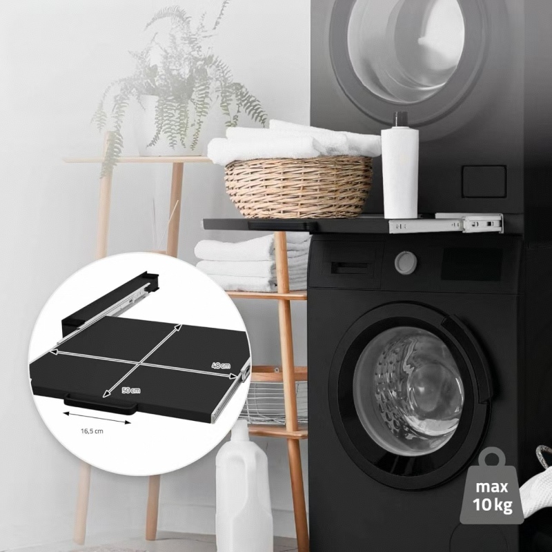 Universal Washing Machine Stacking kit for Washing Machine and Dryer,Black Washing Machine Connection Frame Kit
