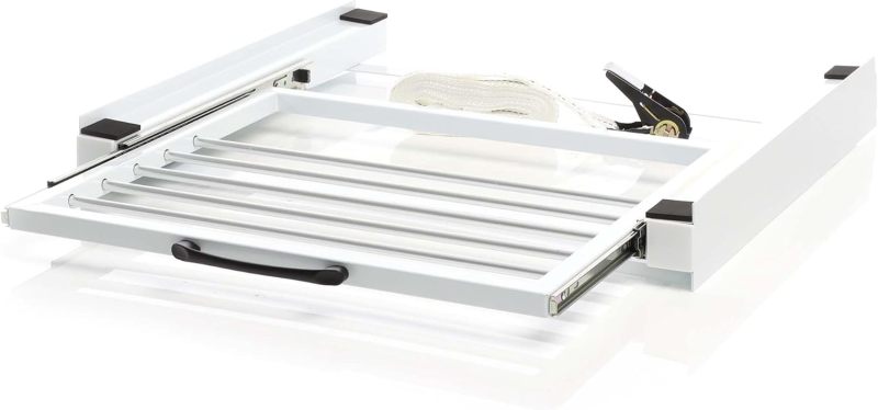 Connecting Frame for Washing Machine/Dryer Intermediate Frame with Towel Rail White Washing Machine Stacking Kit with 5 rods