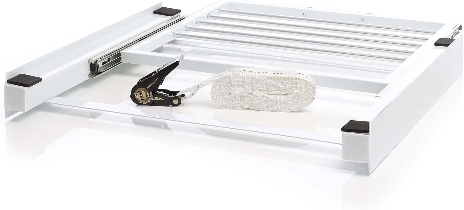 Connecting Frame for Washing Machine/Dryer Intermediate Frame with Towel Rail White Washing Machine Stacking Kit with 5 rods