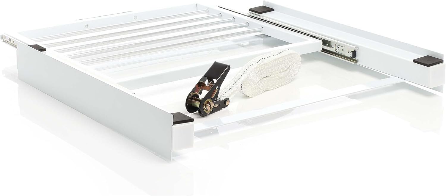 Connecting Frame for Washing Machine/Dryer Intermediate Frame with Towel Rail White Washing Machine Stacking Kit with 5 rods