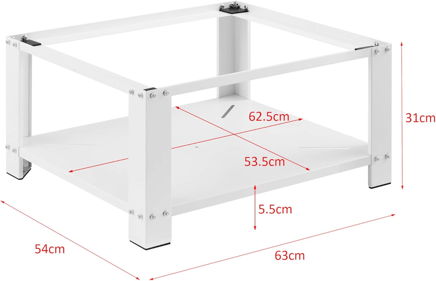 Washing Machine Base with Shelf Washing Machine Base Dryer Pedestal + Shelf Steel White