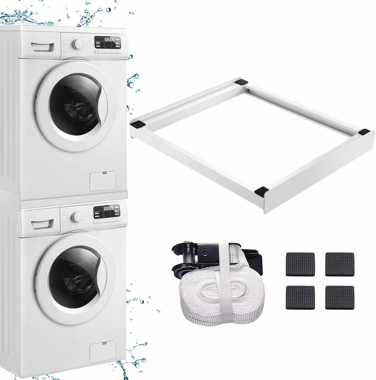 Washing Machine Stacking Kit Connection Frame Set Load Capacity 150kg for Washing Machine and Dryer