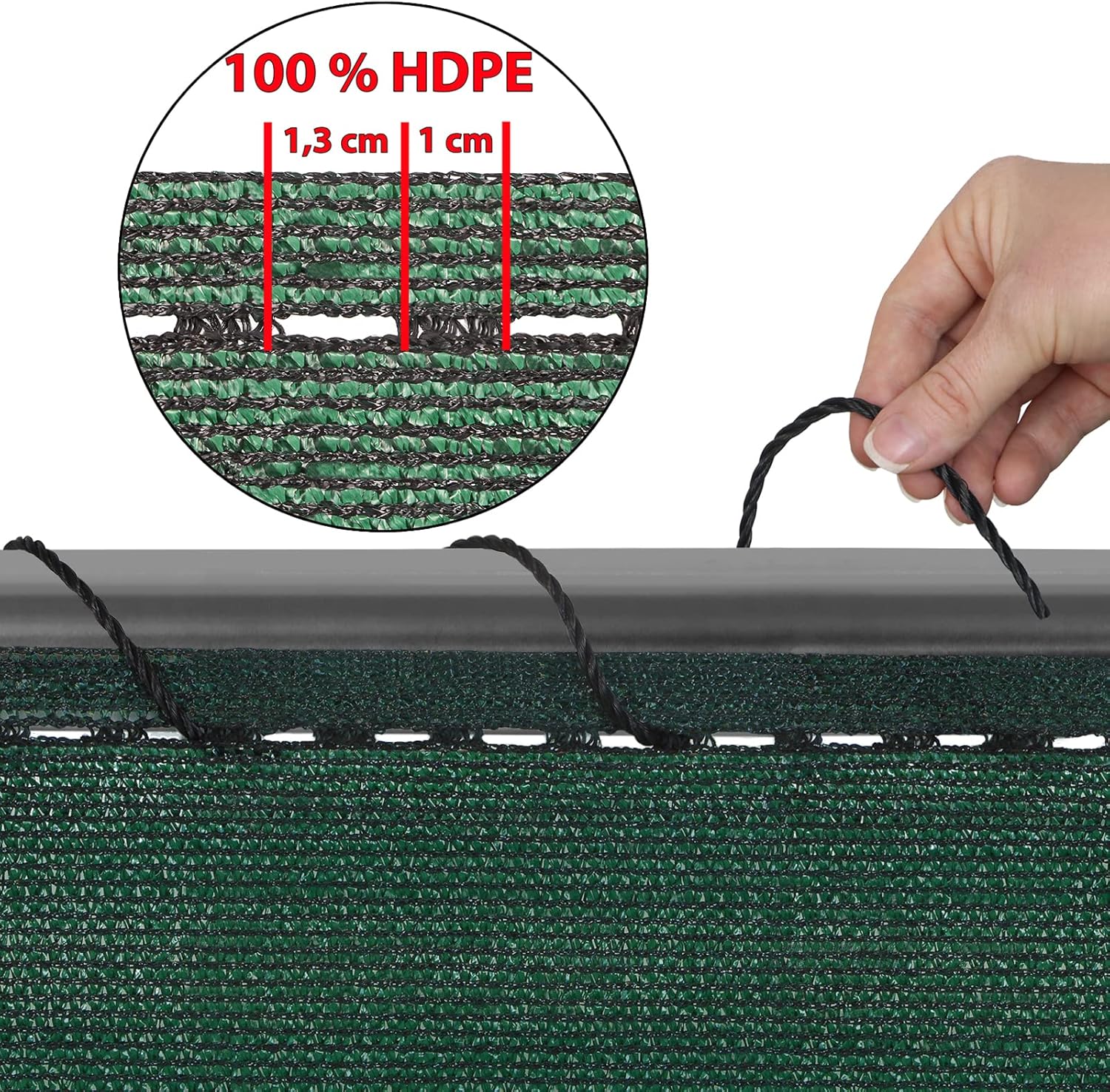 Balcony Privacy Screen 150 g/m² ，120x600cm Wind Protection UV Protection with Cable Ties