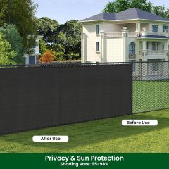 Balcony Privacy Screen 150 g/m² ，200x600cm Wind Protection UV Protection with Cable Ties