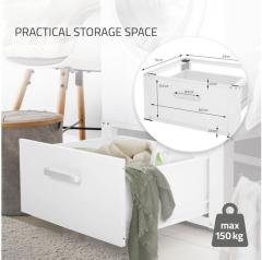 Universal Washing Machine Base Frame with Drawer Metal Washing Machine Base Cabinet for Washing Machines and Dryers