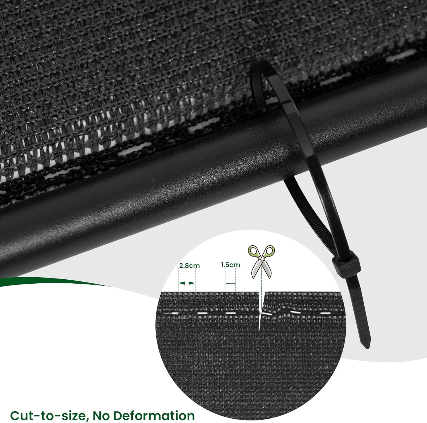 Balcony Privacy Screen 90 g/m² ，200x600cm Wind Protection UV Protection with Cable Ties