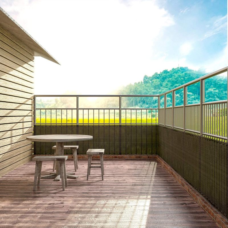 Balcony Privacy Screen 90 g/m² ，150x600cm Wind Protection UV Protection with Cable Ties
