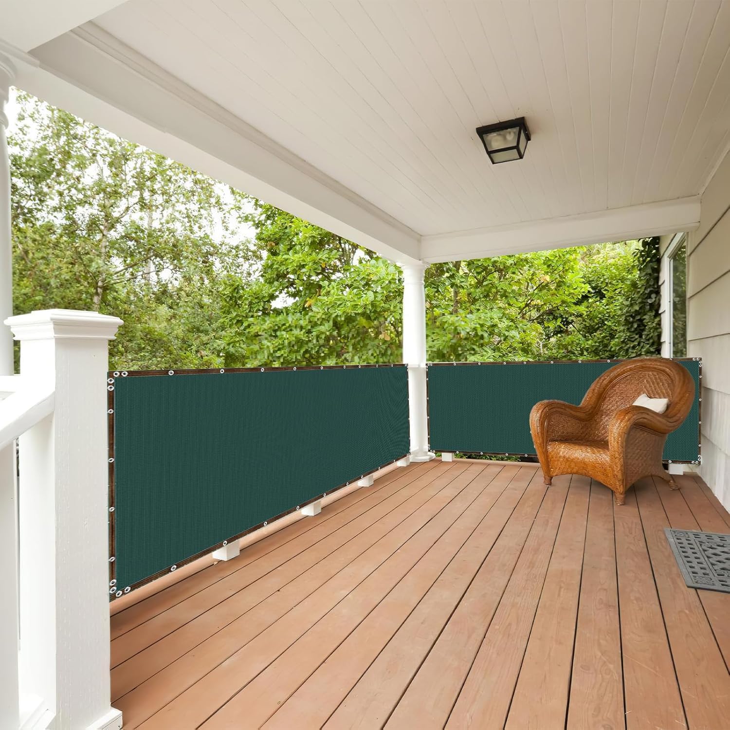 Balcony Privacy Screen 150 g/m² ，100x600cm Wind Protection UV Protection with Cable Ties