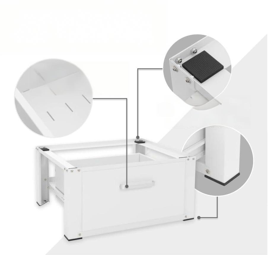 Universal Washing Machine Base Frame with Drawer Metal Washing Machine Base Cabinet for Washing Machines and Dryers