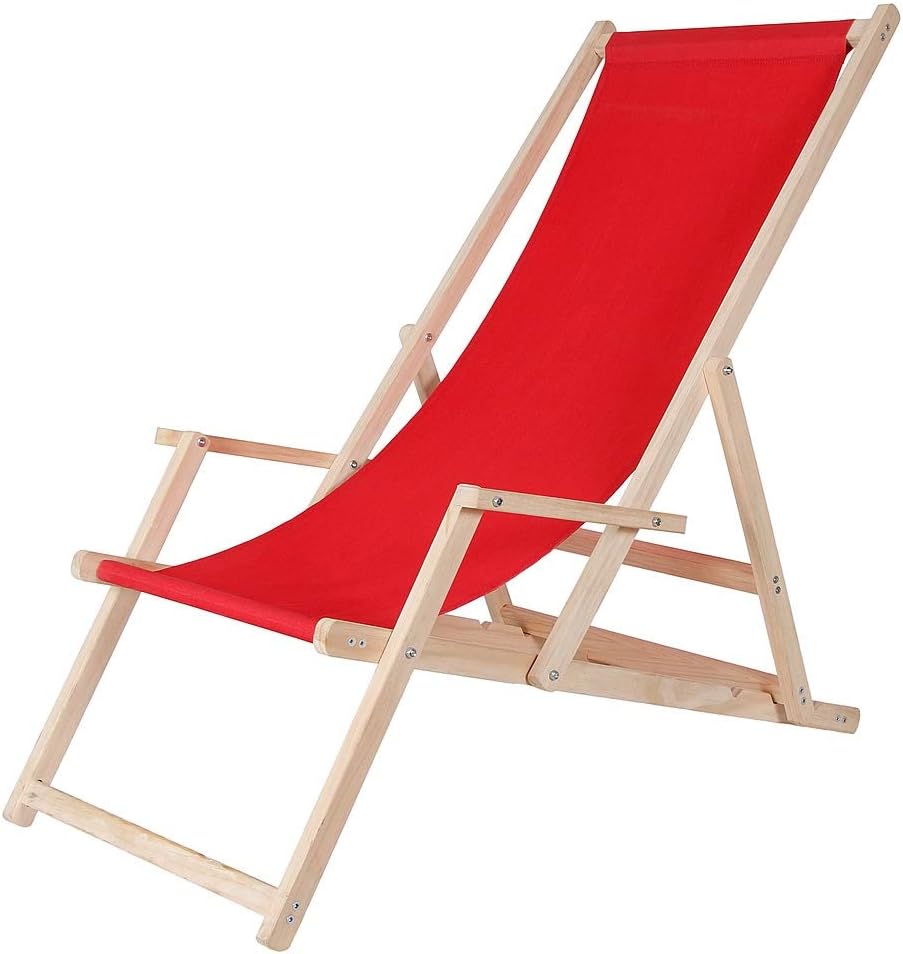 Beach chairs with armrests Folding Garden Lounger Deck Chair Beach Lounger