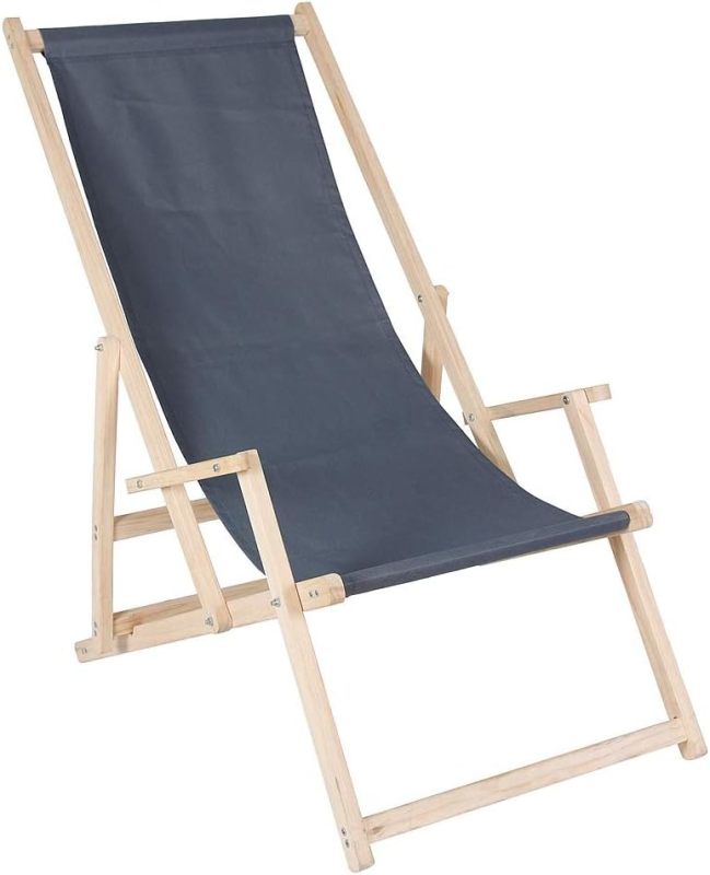 Beach chairs with armrests Folding Garden Lounger Deck Chair Beach Lounger