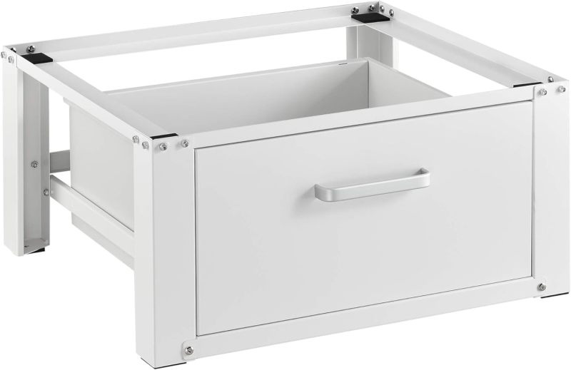 Washing Machine Base with Drawer Metal under White Washing Machine Base